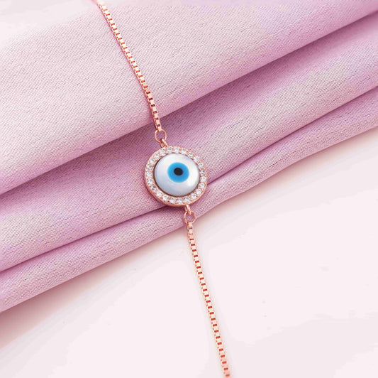 Premium Evil Eye Rose Gold Bracelet