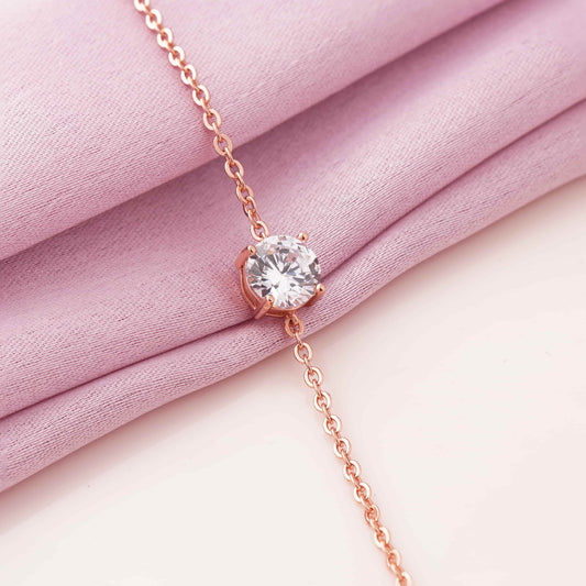 Solitaire Rose Gold Bracelet
