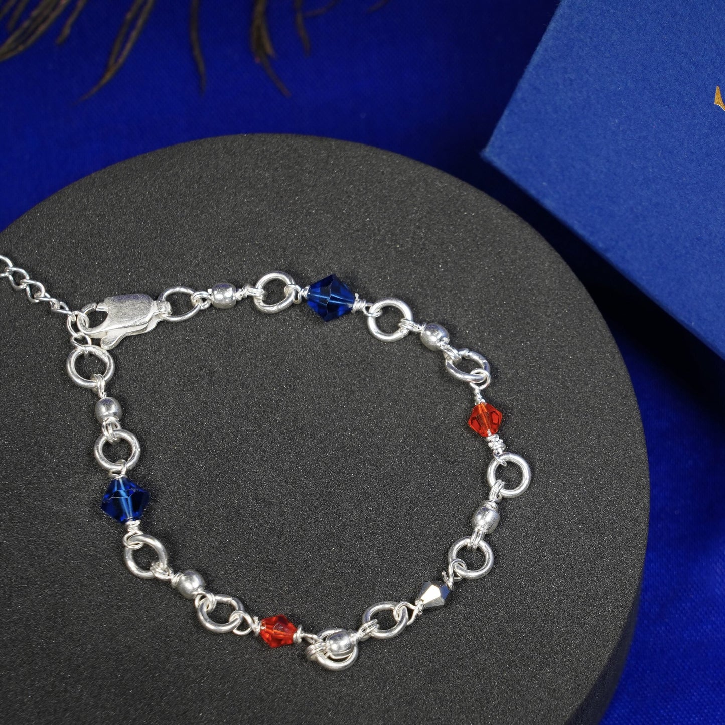 Blue, Red Swarovski Bracelet