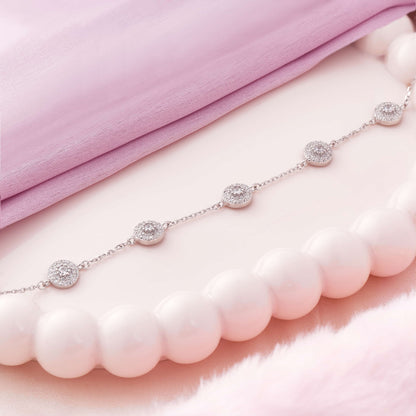 Diamond Balls Rhodium Bracelet