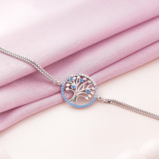 Tree of Hearts Rhodium Bracelet