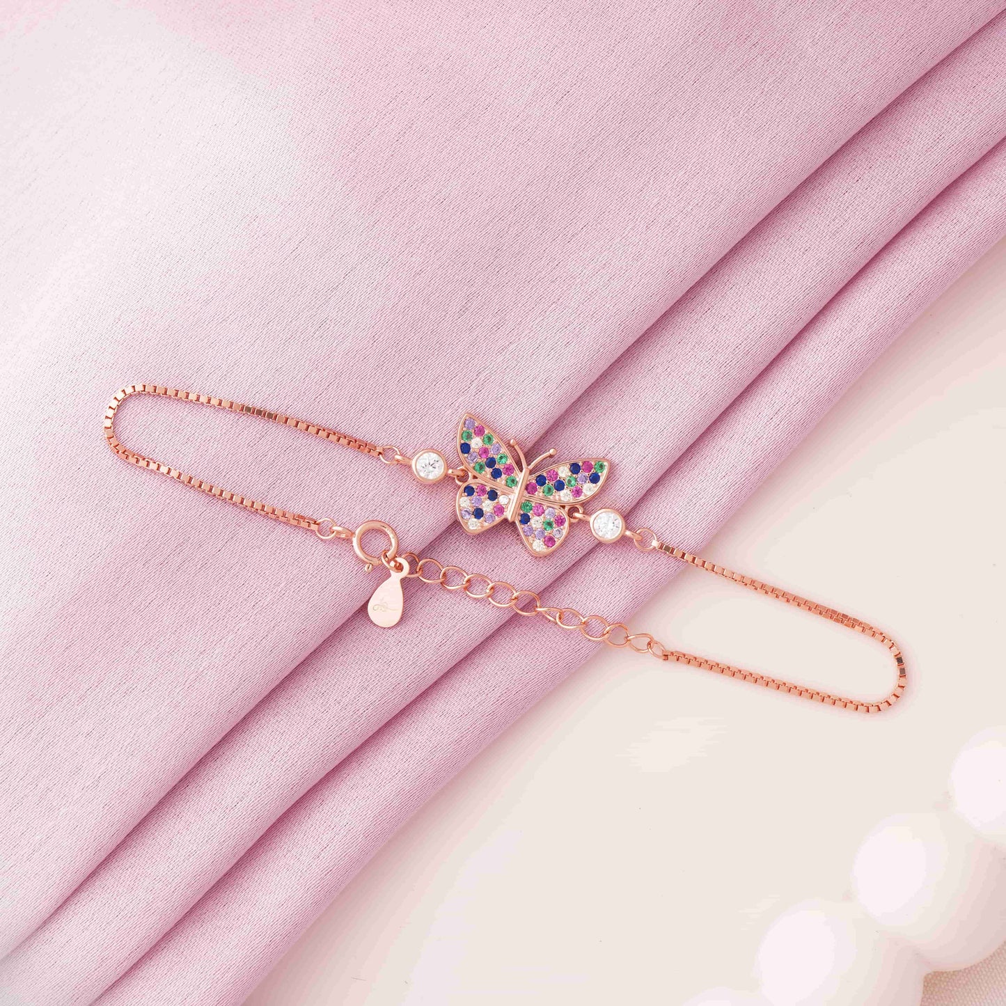 Bling Butterfly Rose Gold Bracelet