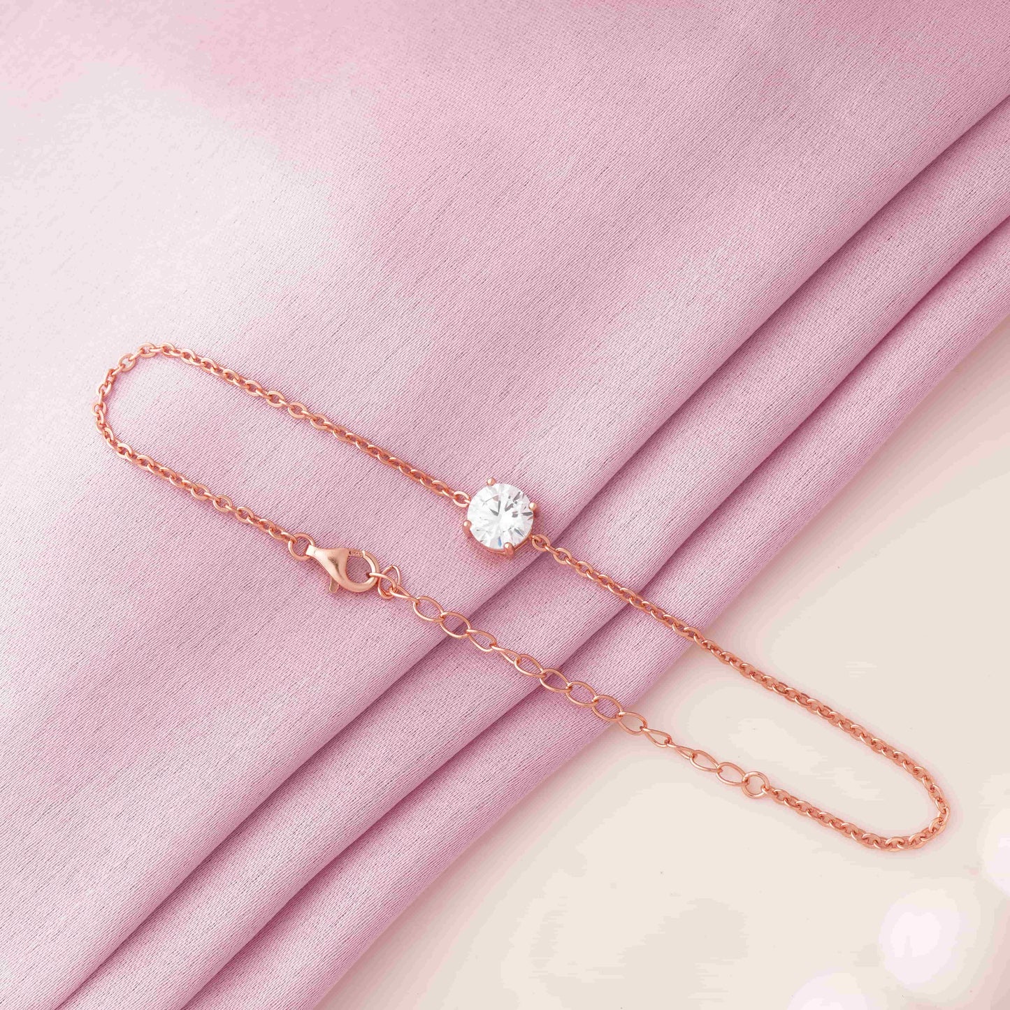 Solitaire Rose Gold Bracelet
