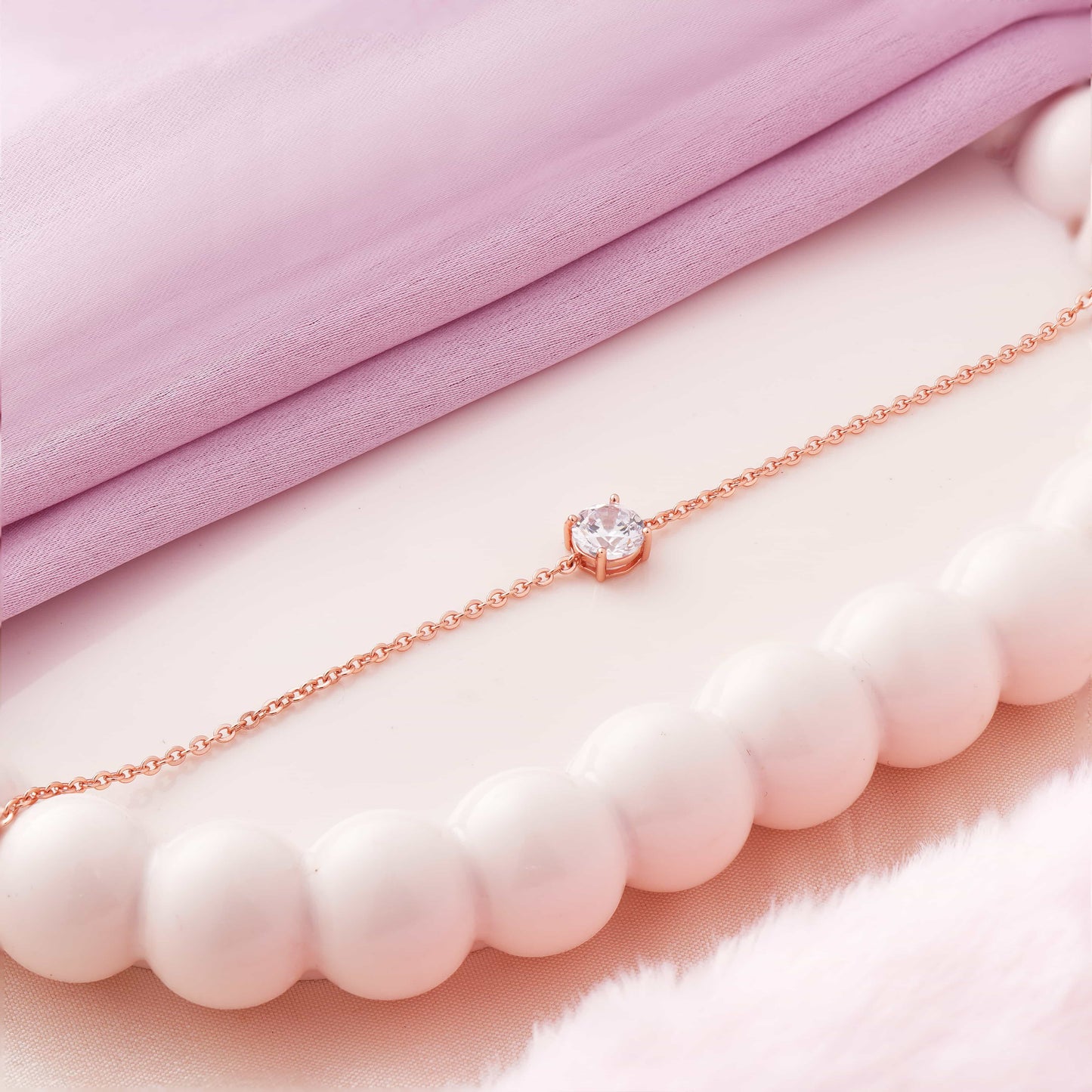 Solitaire Rose Gold Bracelet