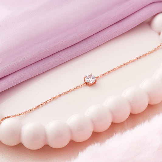 Solitaire Rose Gold Bracelet