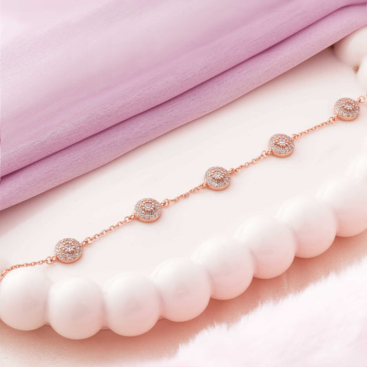 Diamond Balls Rose Gold Bracelet