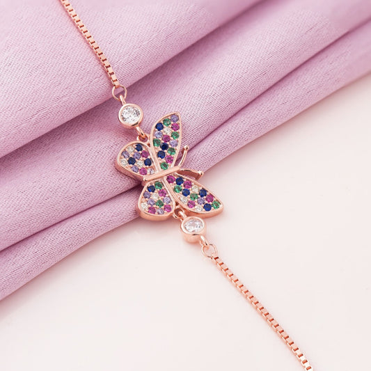 Bling Butterfly Rose Gold Bracelet