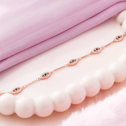 Italian Evil Eye Rose Gold Bracelet