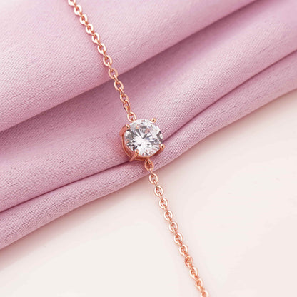 Solitaire Rose Gold Bracelet