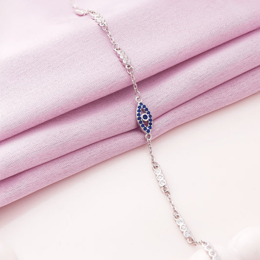 Turkish Evil Eye Rhodium Bracelet