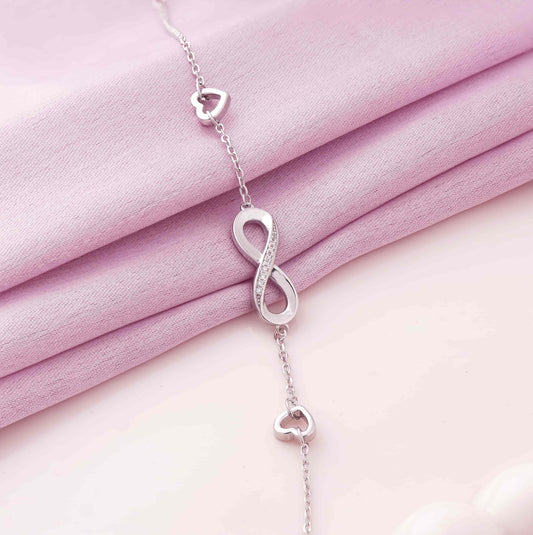 Infinity Love Rhodium Bracelet