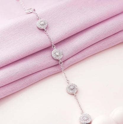 Diamond Balls Rhodium Bracelet