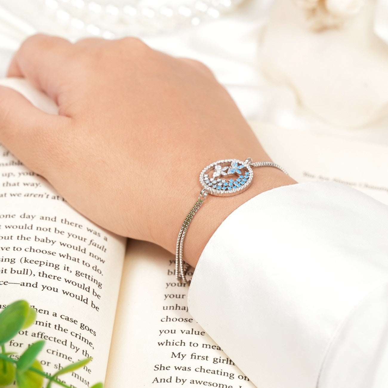 Butterfly of Heaven Rhodium Bracelet