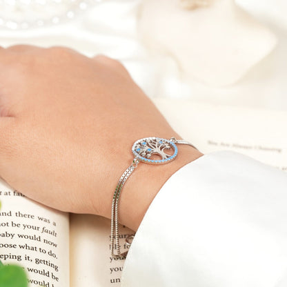 Tree of Hearts Rhodium Bracelet