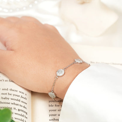 Diamond Balls Rhodium Bracelet