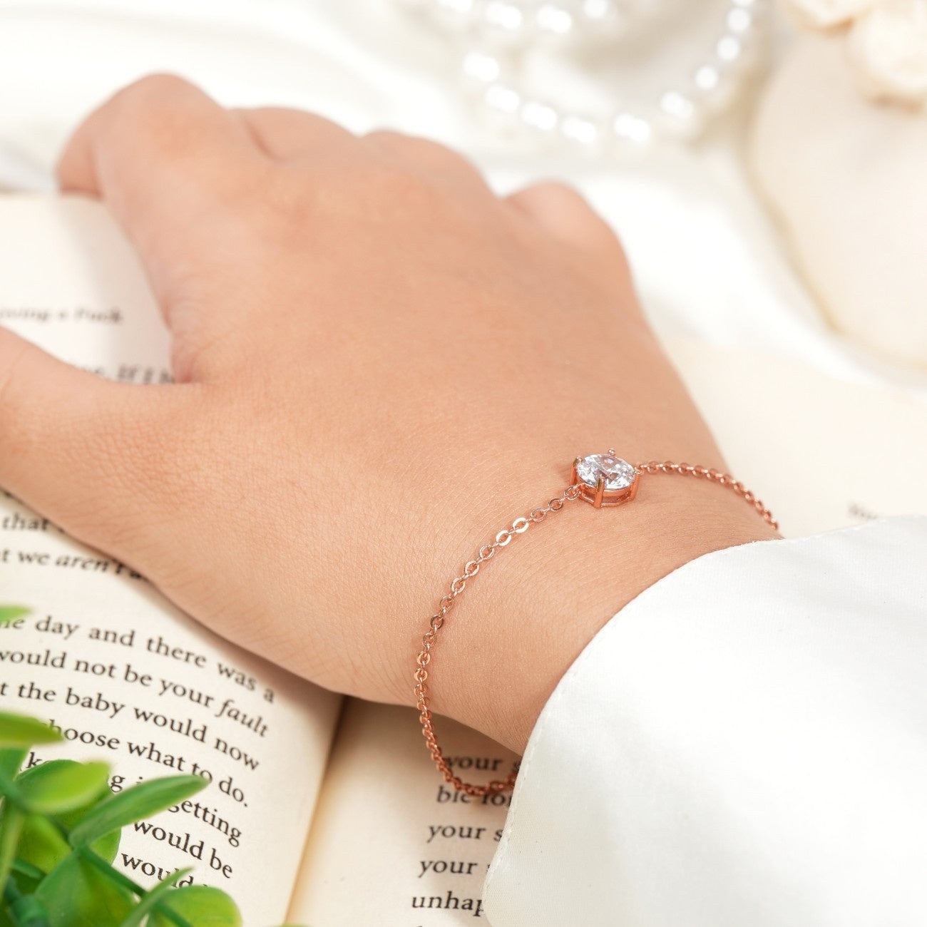 Solitaire Rose Gold Bracelet