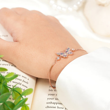 Bling Butterfly Rose Gold Bracelet