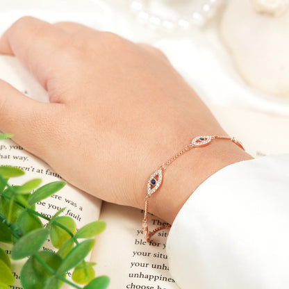 Italian Evil Eye Rose Gold Bracelet