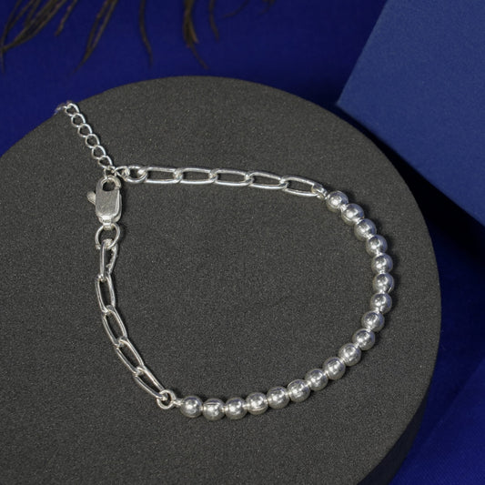 Silver beaded bracelet