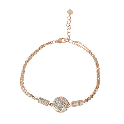 Rose gold zircon studded bracelet