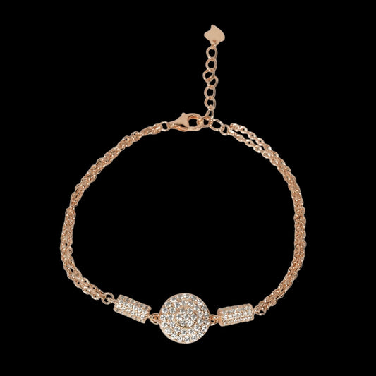 Rose gold zircon studded bracelet